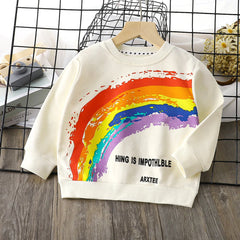 Cotton Boys And Girls Long Sleeve T-shirt Unlined Top